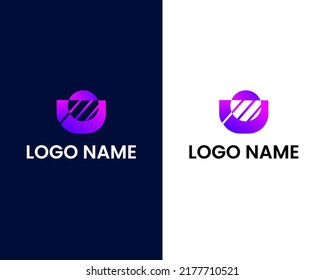 letter u and d modern logo design template