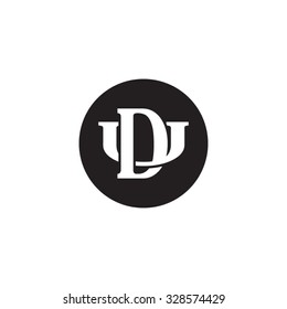 letter U and D monogram circle logo