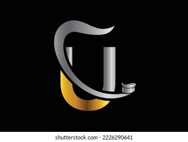 Letter U Dental Logo Design Template Inspiration With Tooth Brush Symbol, Vector Illustration.