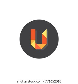 Letter U design. Vector concept flat illustration