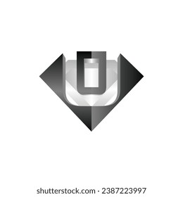 Buchstaben U Diamond Logo elegantes Design, Diamantsymbol Vorlage für Ihr Unternehmen