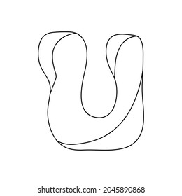 dibujo de letra U, ilustración vectorial