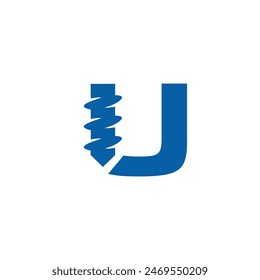 Letter U Drilling logo icon vector template.eps