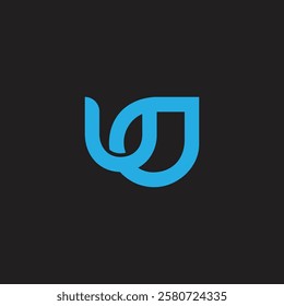 letter u drop water simple line logo vector 