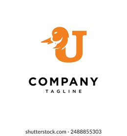 Letter U Duck Head Logo Icon Vector