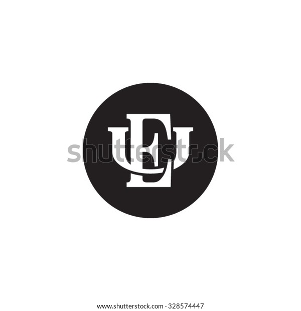 Letter U E Monogram Circle Logo Stock Vector Royalty Free