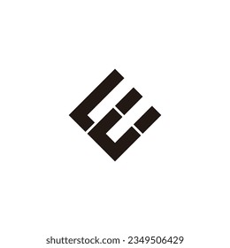 Letter U and E, square, elegant geometric symbol simple logo vector