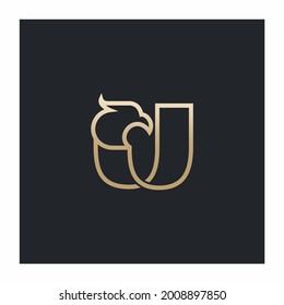 Letter U Eagle Logo , Initial Premium Design