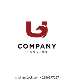 Letter U and Eagle patriot logo vector template.eps