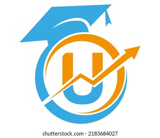 Letter U education logo icon design, vector illustration