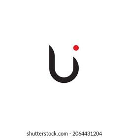 
letter u  i electronic simple symbol logo vector