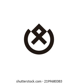 Letter A and U, elegant, geometric symbol simple logo vector