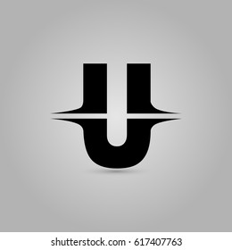 Letter U Elegant typographic