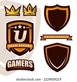 Letter U Esports Gamers Logo Template Creator for Gaming, Esport logo design element.