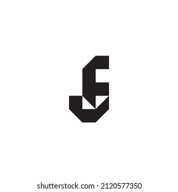 
letter U and F stack, simple symbol logo vector