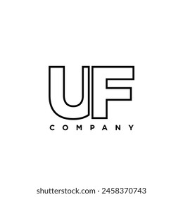 Letter U and F, UF logo design template. Minimal monogram initial based logotype.