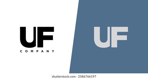 Letter U and F, UF logo design template. Minimal monogram initial based logotype.