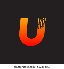 Letter U with Fast logo, Speed, Moving and Quick, Digital and Technology for your Corporate identity