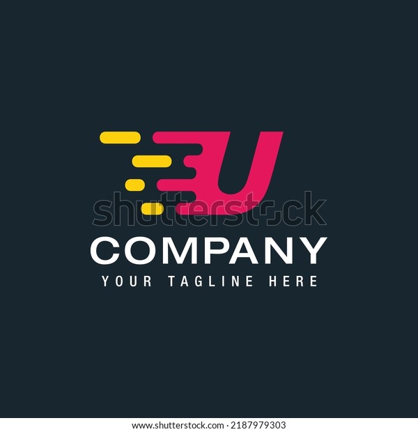 Letter U with Fast logo,\
Speed, Moving and Quick, Digital and Technology for your Corporate\
identity