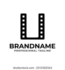 Logotipo de la película de la letra U, perfecto para los estudios de la producción del cine o del cine