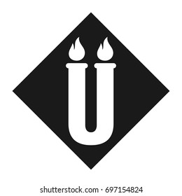 letter u and fire symbol. logo vector.
