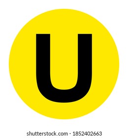 Letter U Floor Marker Symbol, Vector Illustration, Isolate On White Background Label. EPS10