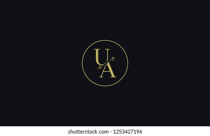 LETTER U AND A FLOWER LOGO WITH CIRCLE FRAME FOR LOGO DESIGN OR ILLUSTRATION USE