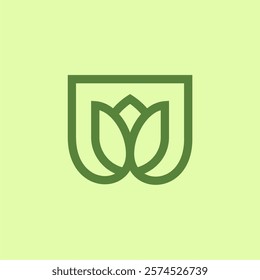 Letter U Flower Logo Design