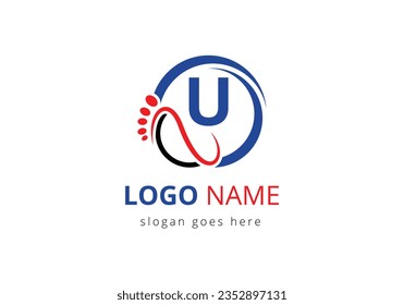 Letter U Foot and care Logo Design Vector Vorlage.
Fußpflege und Knöchelversorgung