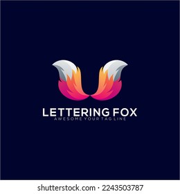 Letter U fox modern logo gradient