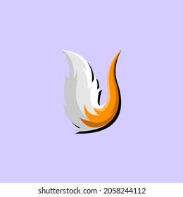 letter u fox tail clean logo  perfect for website logo  startup logo    technology logo 
