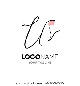 Letter U Funny Cute Cat Logo Design Vector Icon Graphic Emblem Illustration