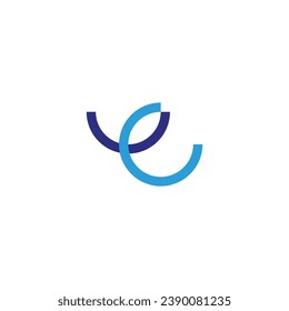 Letter U and G curve geometric symbol simple logo vector