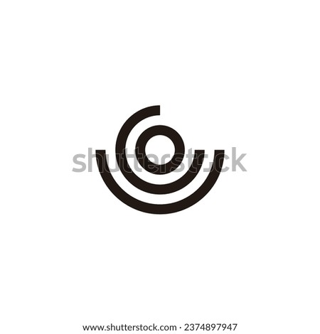 Letter U, G and o circle geometric symbol simple logo vector