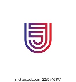 Letter U, g and s shield geometric symbol simple logo vector