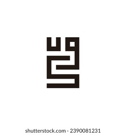 Letter u, g and s square geometric symbol simple logo vector