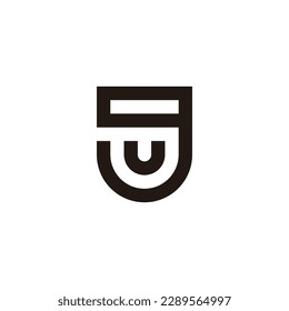 Letter U in g shield geometric symbol simple logo vector