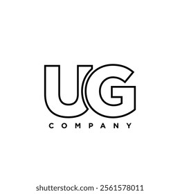 Letter U and G, UG logo design template. Minimal monogram initial based logotype.