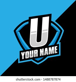 Letter U Gaming Logo Design Template Inspiration