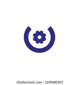 Engranaje U de la letra, símbolo geométrico de la curva símbolo simple vector