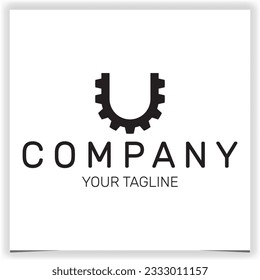 letter u and gear logo premium elegant template vector eps 10