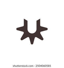 letter u gear vector logo mechanics symbol design