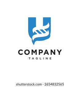Letter U Genetic Logo Icon Vector