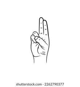 Letter u gesture hand illustration creative design