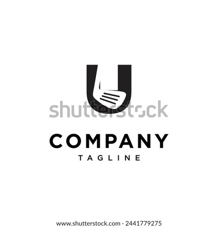 Letter U Golf Stick logo icon vector template.eps