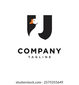 Letter U Goose Logo Icon Vector