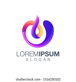 letter U gradient color logo design vector 