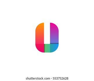 Letter U Gradient Modern Color Logo Design Element