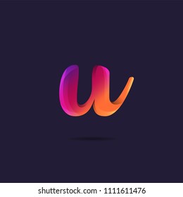 Letter U gradient multicolour logo icon vector.
