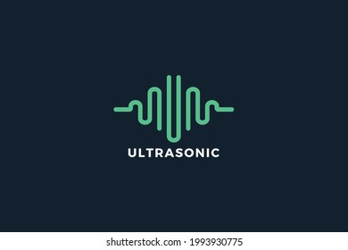 Letter U green color wave ultraviolet business logo